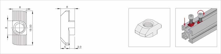 鋁型材專用T型螺母使用方式